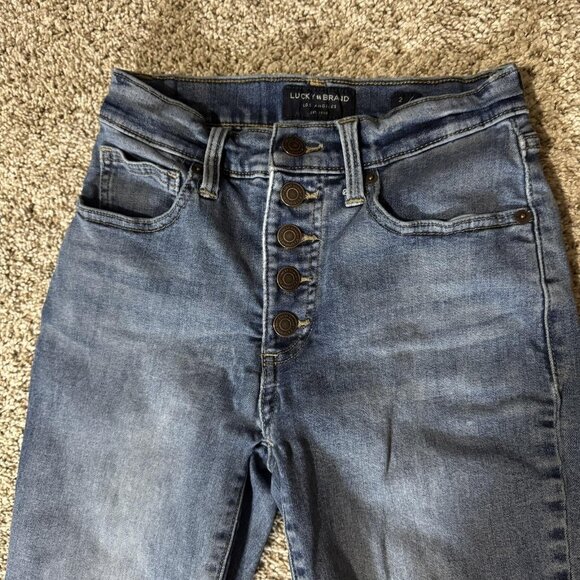 Lucky Brand Jeans Womens 26 Ankle Blue High Rise Bridgette Skinny Button Fly - Picture 3 of 14